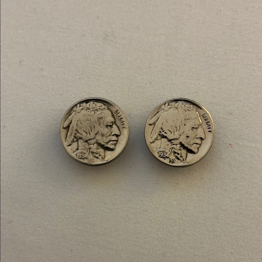 Vintage Buffalo Nickel Cufflinks Silver